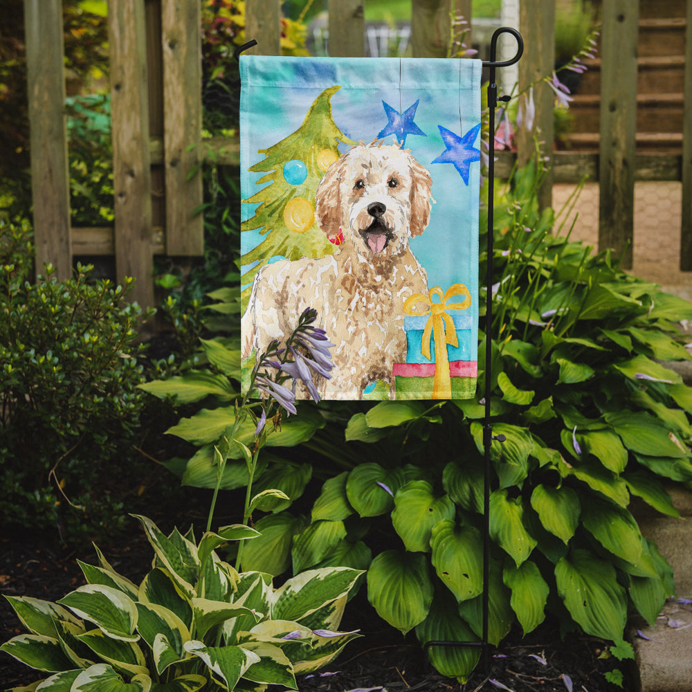 Christmas Tree Goldendoodle Garden Flag Mailbox Decorative Yard Banner Outside Patio Artwork for Flower Beds, Garden Size, Multicolor