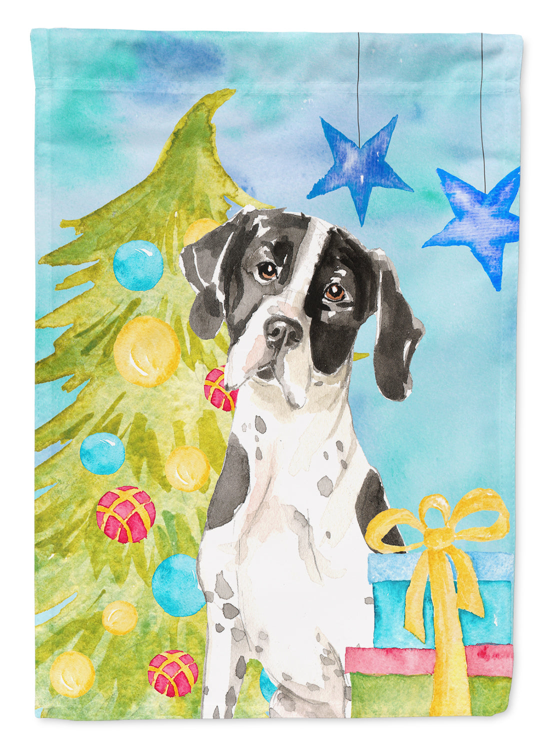 Christmas Tree English Pointer Garden Flag Mailbox Decorative Yard Banner Outside Patio Artwork for Flower Beds, Garden Size, Multicolor