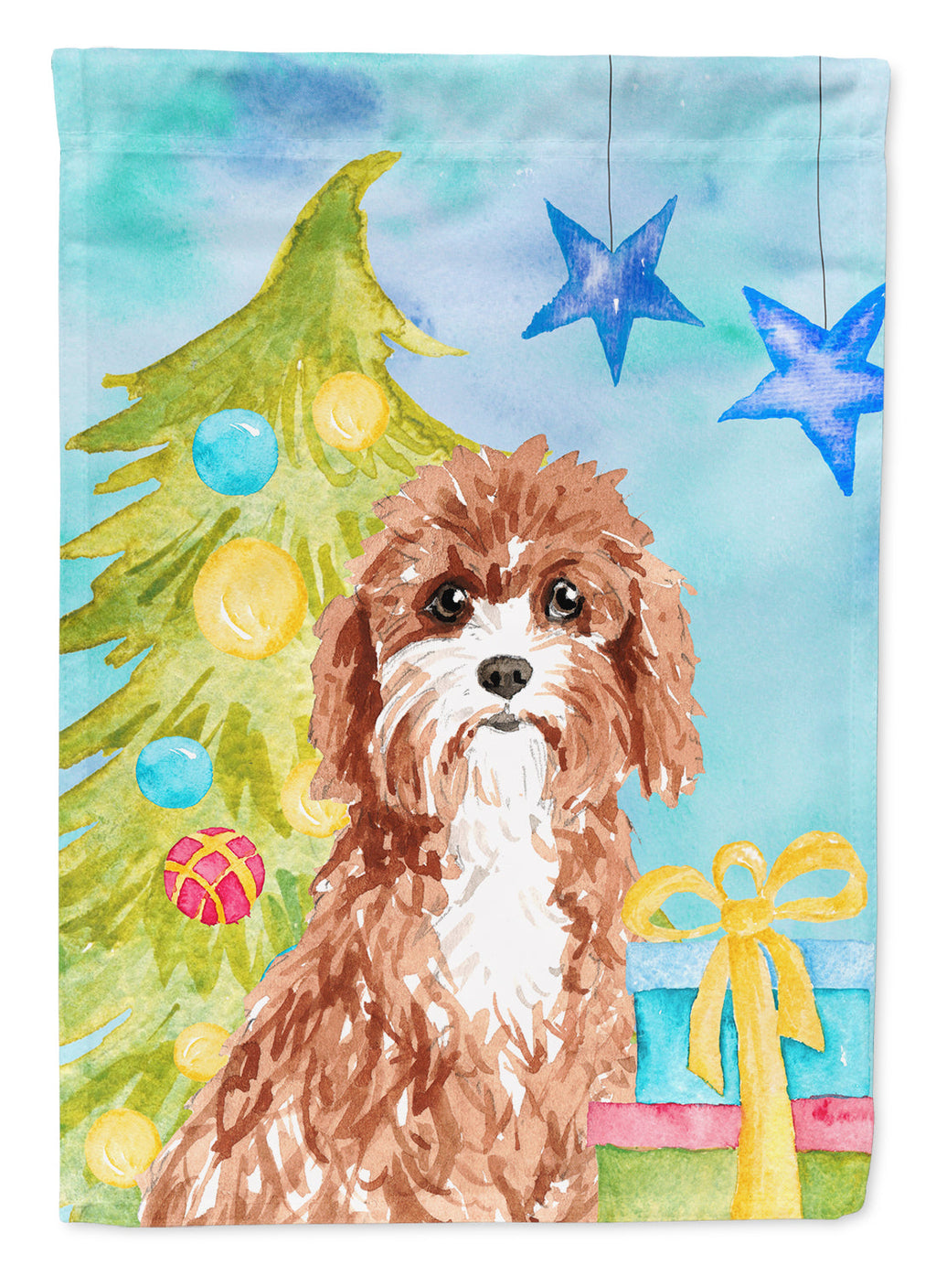 Christmas Tree Cavapoo Garden Flag Mailbox Decorative Yard Banner Outside Patio Artwork for Flower Beds, Garden Size, Multicolor
