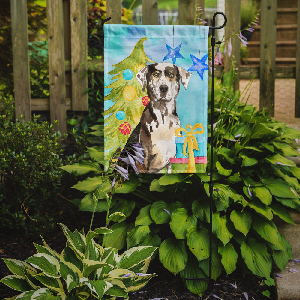 Christmas Tree Catahoula Leopard Dog Garden Flag Mailbox Decorative Yard Banner Outside Patio Artwork for Flower Beds, Garden Size, Multicolor