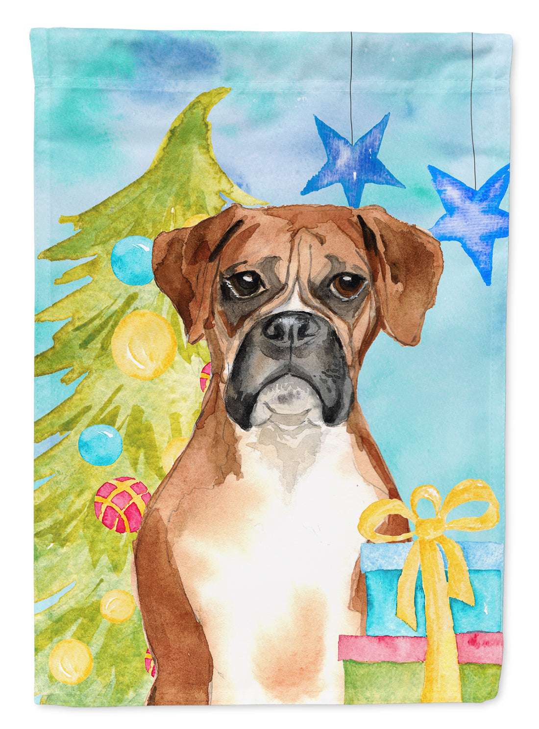 Christmas Tree Boxer Garden Flag Mailbox Decorative Yard Banner Outside Patio Artwork for Flower Beds, Garden Size, Multicolor