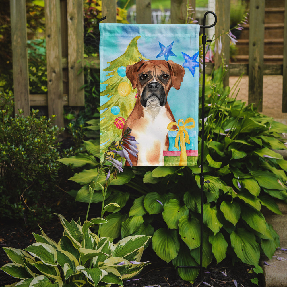 Christmas Tree Boxer Garden Flag Mailbox Decorative Yard Banner Outside Patio Artwork for Flower Beds, Garden Size, Multicolor