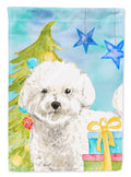 Christmas Tree Bichon Frise Garden Flag Mailbox Decorative Yard Banner Outside Patio Artwork for Flower Beds, Garden Size, Multicolor