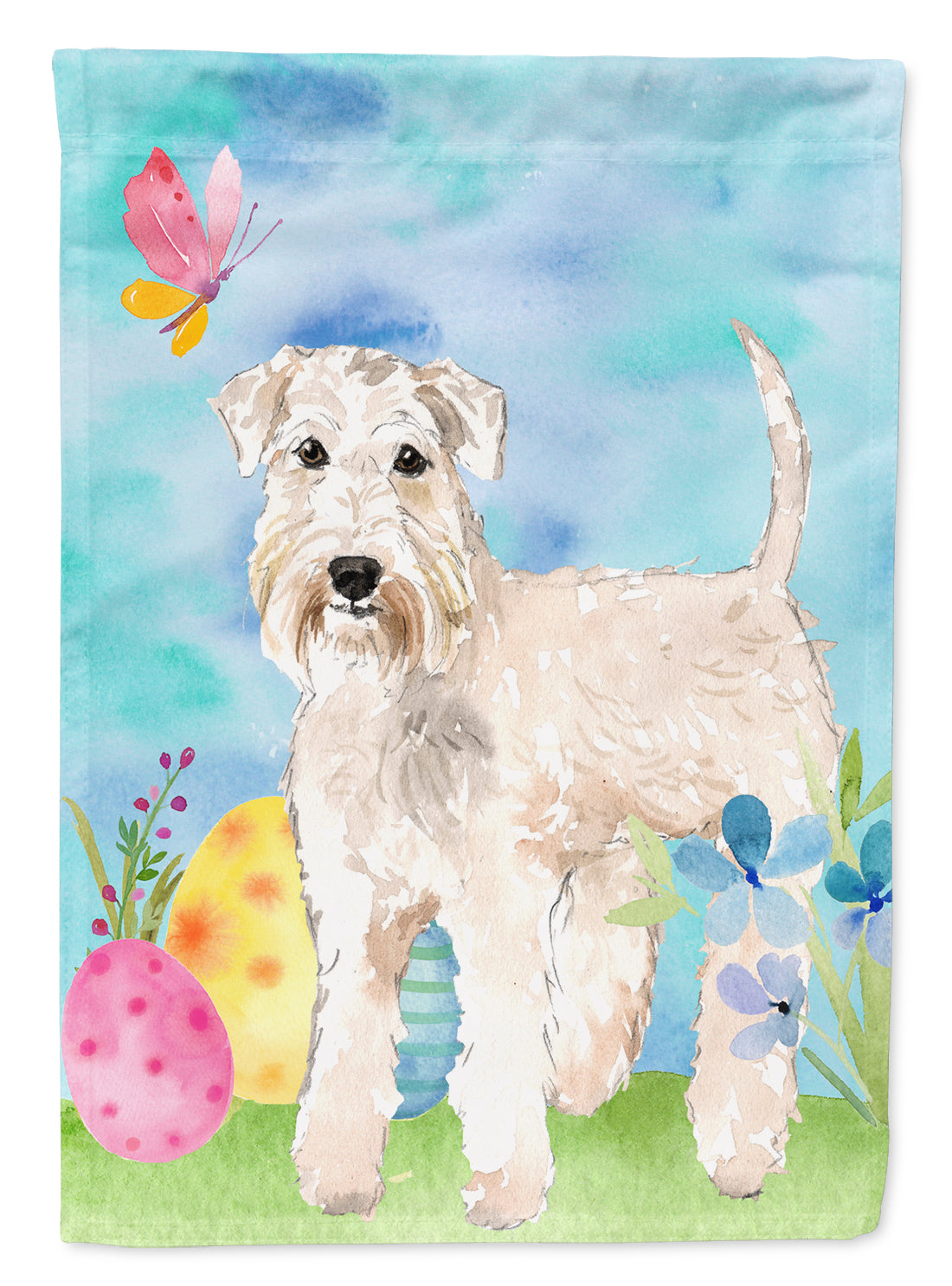 Easter Eggs Wheaten Terrier Garden Flag Mailbox Decorative Yard Banner Outside Patio Artwork for Flower Beds, Garden Size, Multicolor