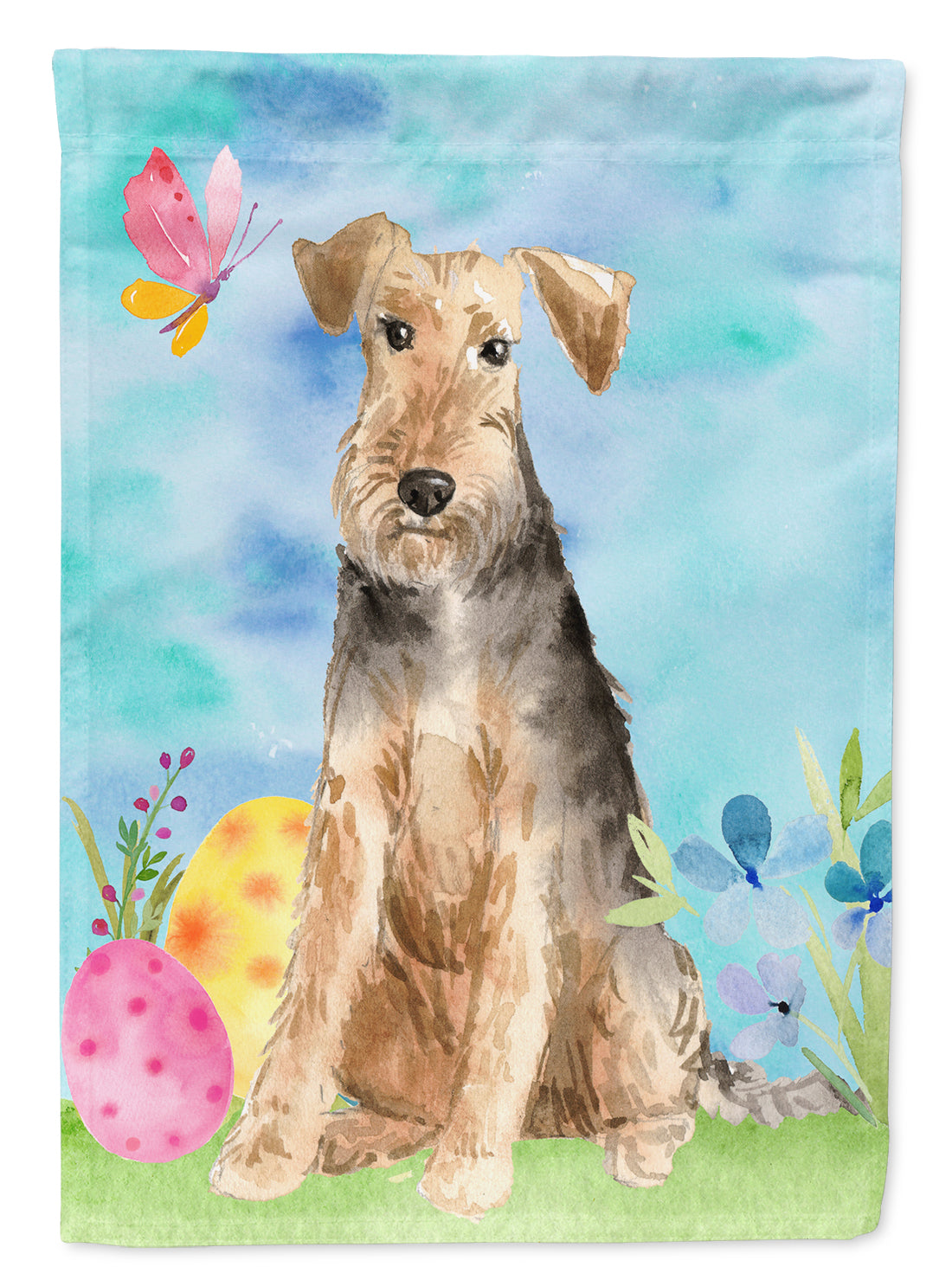 Easter Eggs Welsh Terrier Garden Flag Mailbox Decorative Yard Banner Outside Patio Artwork for Flower Beds, Garden Size, Multicolor