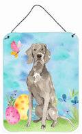 Easter Eggs Weimaraner Wall or Door Hanging Prints Aluminum Metal Sign Kitchen Wall Bar Bathroom Plaque Home Decor Front Door Plaque, 12x16, Multicolor