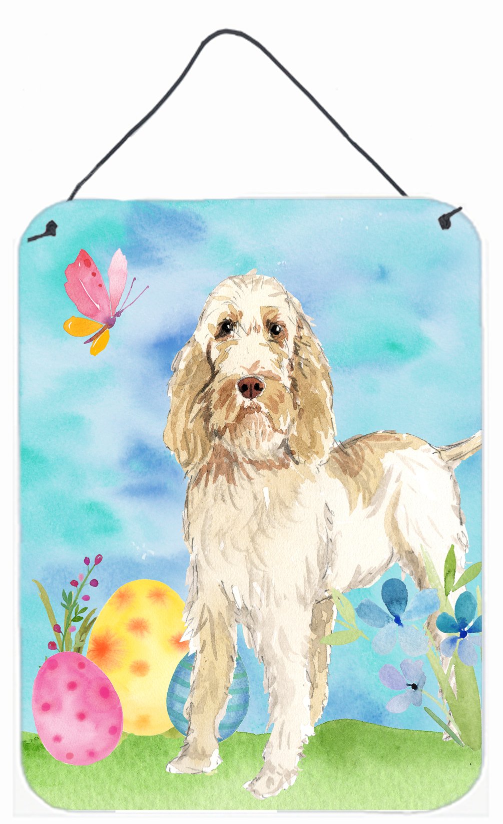 Easter Eggs Spinone Italiano Wall or Door Hanging Prints Aluminum Metal Sign Kitchen Wall Bar Bathroom Plaque Home Decor Front Door Plaque, 12x16, Multicolor