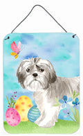 Easter Eggs Shih Tzu Puppy Wall or Door Hanging Prints Aluminum Metal Sign Kitchen Wall Bar Bathroom Plaque Home Decor Front Door Plaque, 12x16, Multicolor