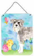 Easter Eggs Schnauzer #1 Wall or Door Hanging Prints Aluminum Metal Sign Kitchen Wall Bar Bathroom Plaque Home Decor Front Door Plaque, 12x16, Multicolor