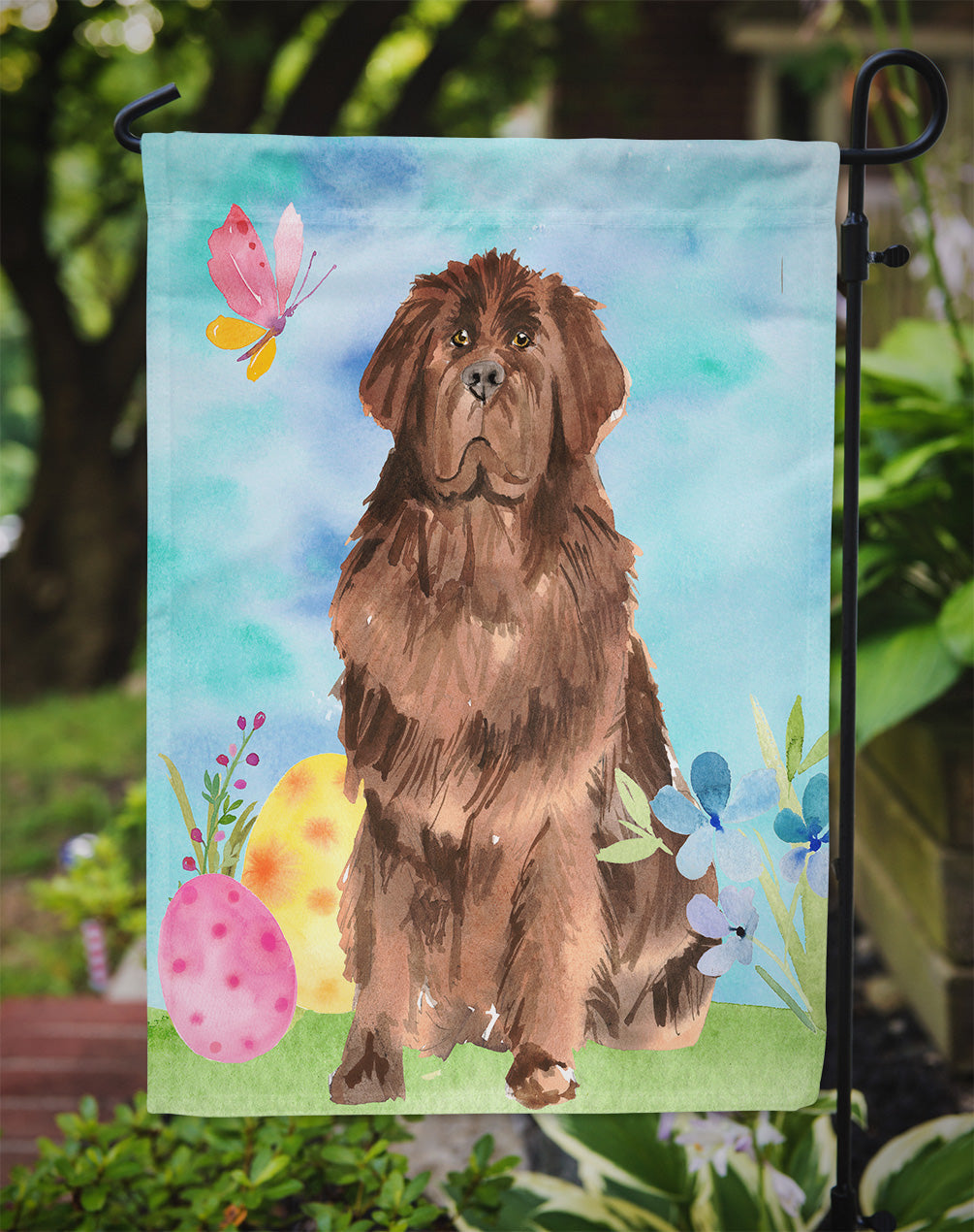 Easter Eggs Newfoundland Garden Flag Mailbox Decorative Yard Banner Outside Patio Artwork for Flower Beds, Garden Size, Multicolor