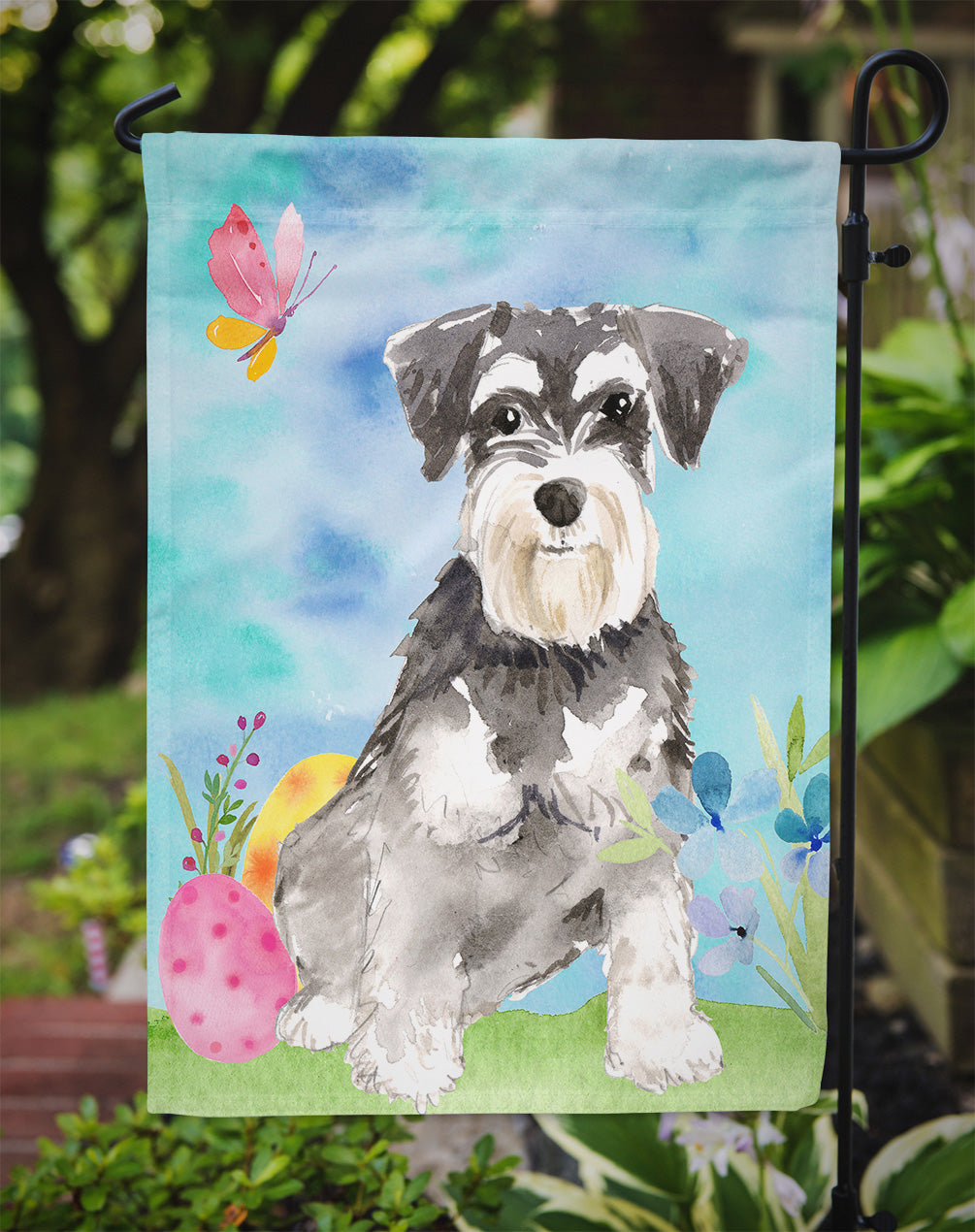 Easter Eggs Schnauzer #2 Garden Flag Mailbox Decorative Yard Banner Outside Patio Artwork for Flower Beds, Garden Size, Multicolor