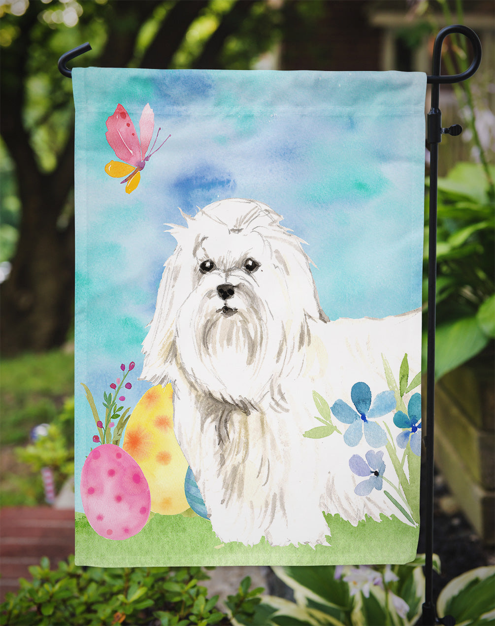 Easter Eggs Maltese Garden Flag Mailbox Decorative Yard Banner Outside Patio Artwork for Flower Beds, Garden Size, Multicolor