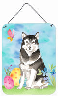 Easter Eggs Alaskan Malamute Wall or Door Hanging Prints Aluminum Metal Sign Kitchen Wall Bar Bathroom Plaque Home Decor Front Door Plaque, 12x16, Multicolor