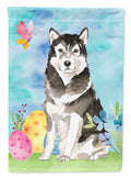 Easter Eggs Alaskan Malamute Garden Flag Mailbox Decorative Yard Banner Outside Patio Artwork for Flower Beds, Garden Size, Multicolor
