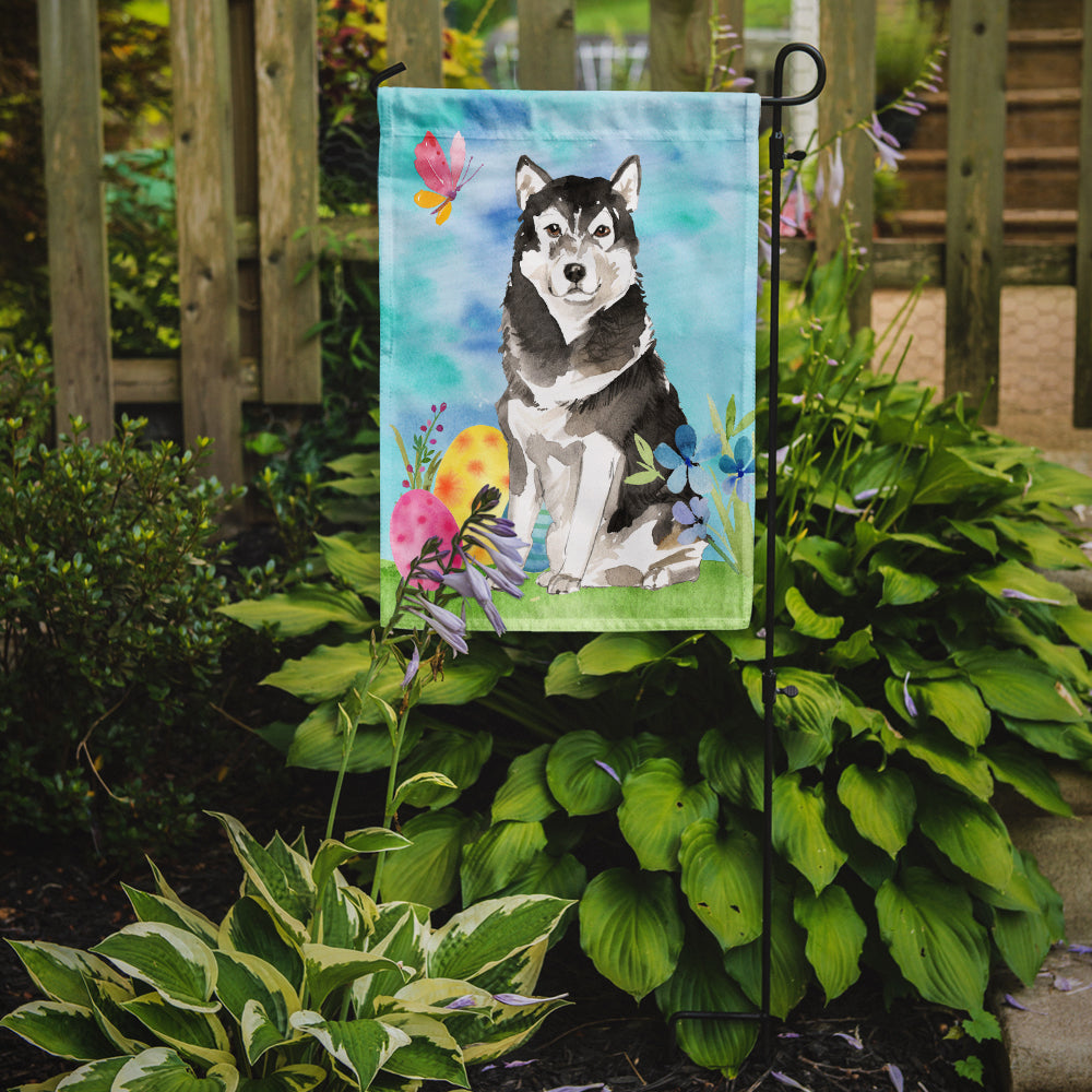 Easter Eggs Alaskan Malamute Garden Flag Mailbox Decorative Yard Banner Outside Patio Artwork for Flower Beds, Garden Size, Multicolor