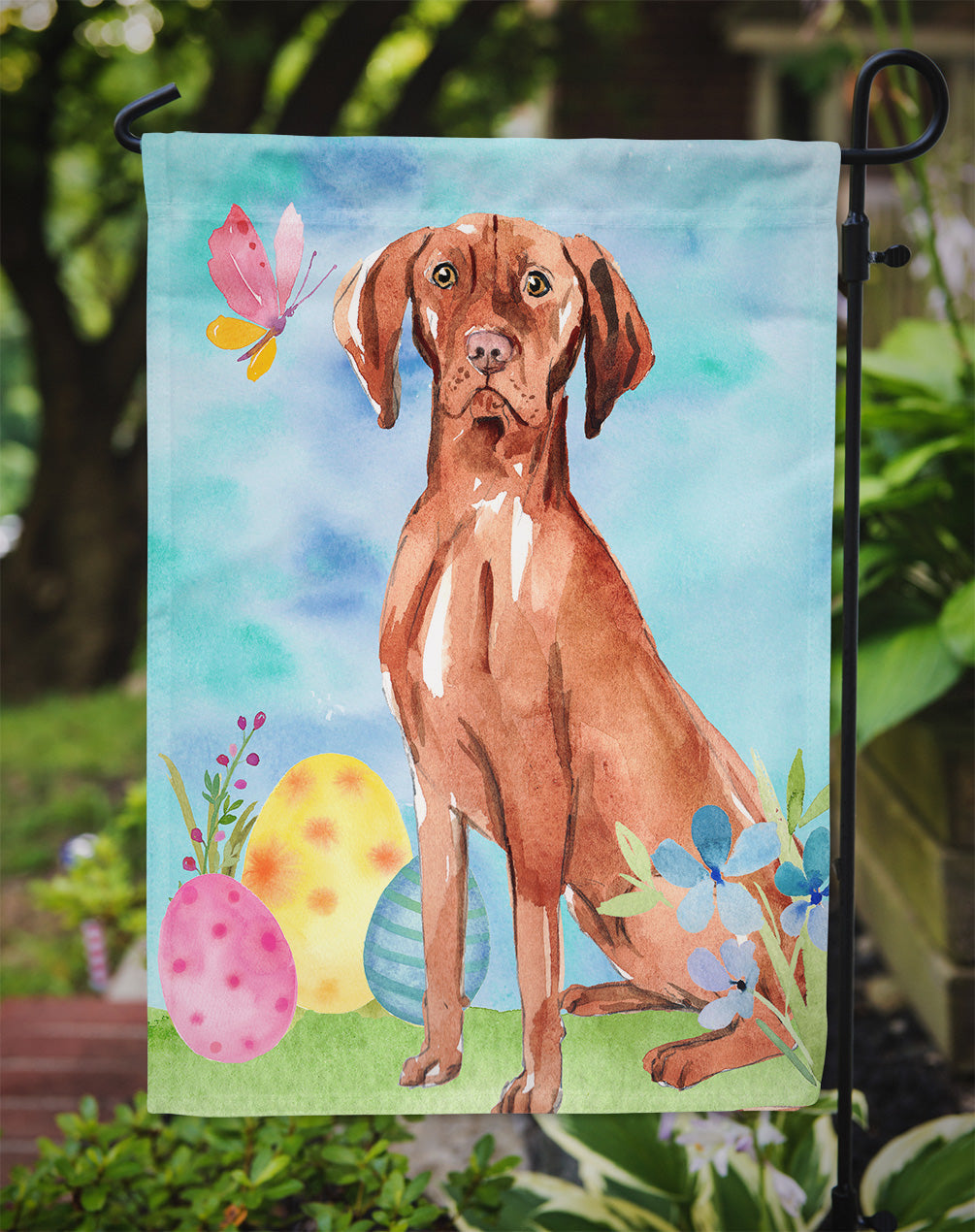 Easter Eggs Vizsla Garden Flag Mailbox Decorative Yard Banner Outside Patio Artwork for Flower Beds, Garden Size, Multicolor