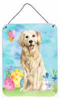 Easter Eggs Golden Retriever Wall or Door Hanging Prints Aluminum Metal Sign Kitchen Wall Bar Bathroom Plaque Home Decor Front Door Plaque, 12x16, Multicolor