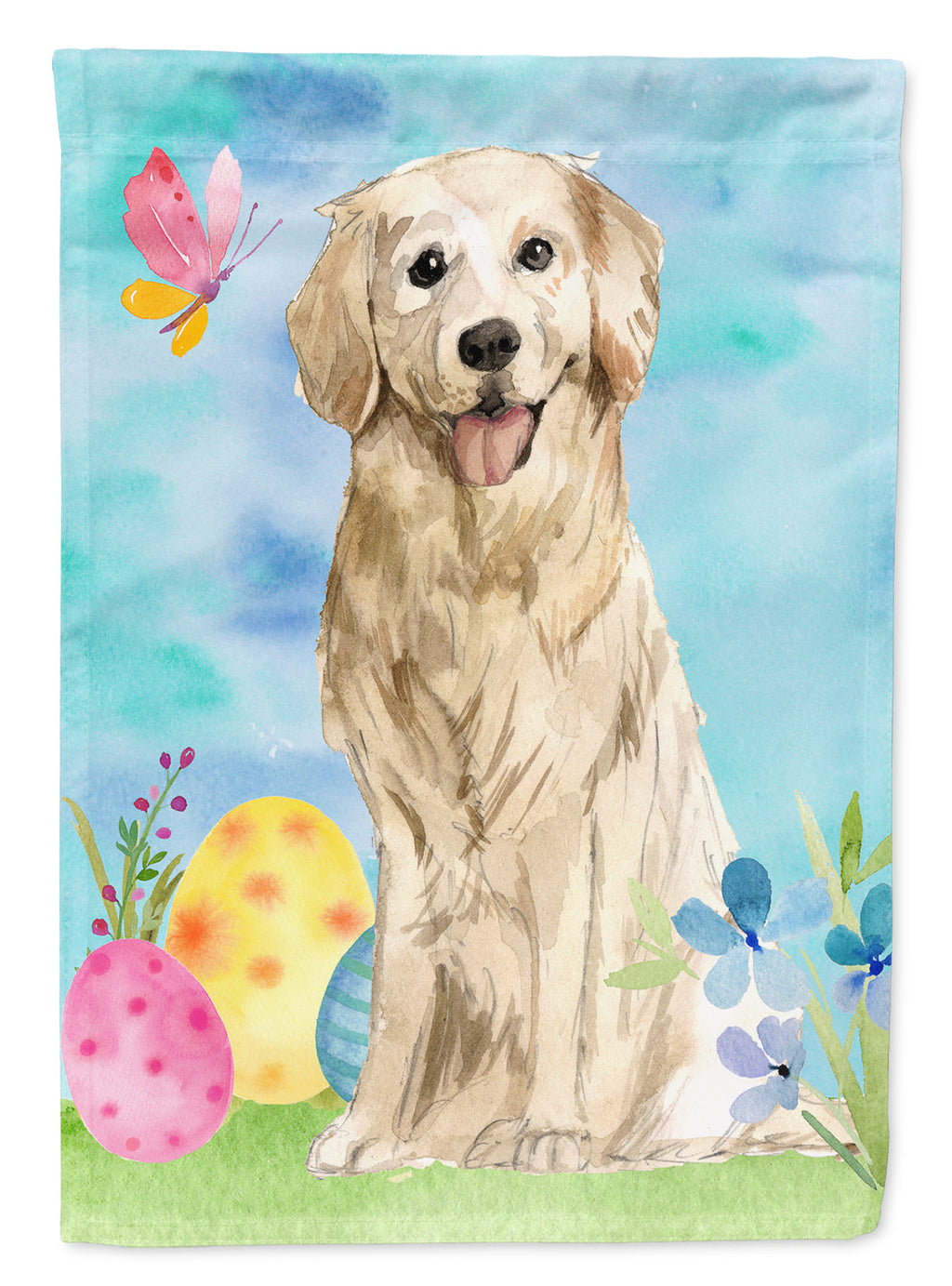 Easter Eggs Golden Retriever Garden Flag Mailbox Decorative Yard Banner Outside Patio Artwork for Flower Beds, Garden Size, Multicolor