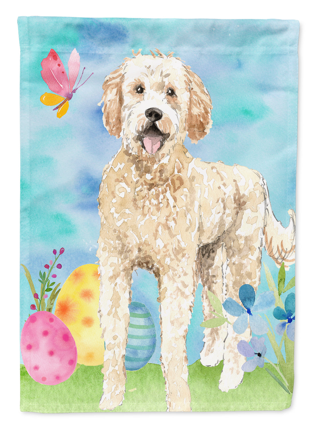 Easter Eggs Goldendoodle Garden Flag Mailbox Decorative Yard Banner Outside Patio Artwork for Flower Beds, Garden Size, Multicolor