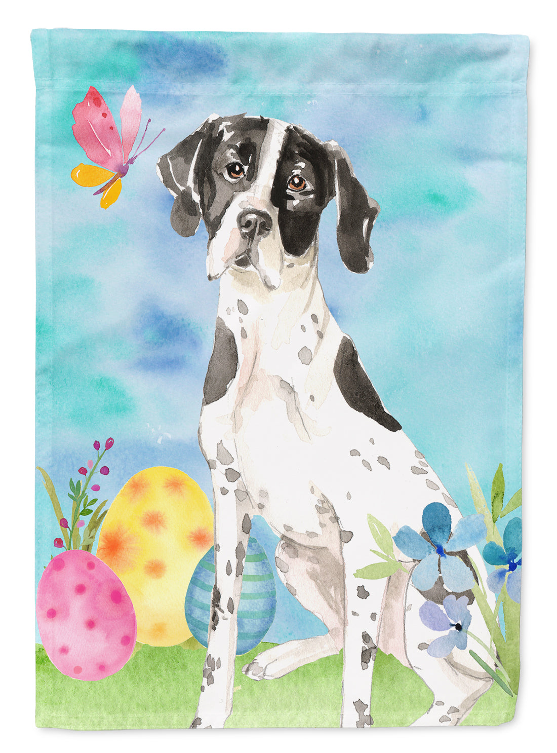 Easter Eggs English Pointer Garden Flag Mailbox Decorative Yard Banner Outside Patio Artwork for Flower Beds, Garden Size, Multicolor