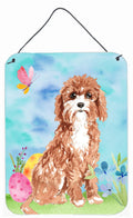 Easter Eggs Cavapoo Wall or Door Hanging Prints Aluminum Metal Sign Kitchen Wall Bar Bathroom Plaque Home Decor Front Door Plaque, 12x16, Multicolor