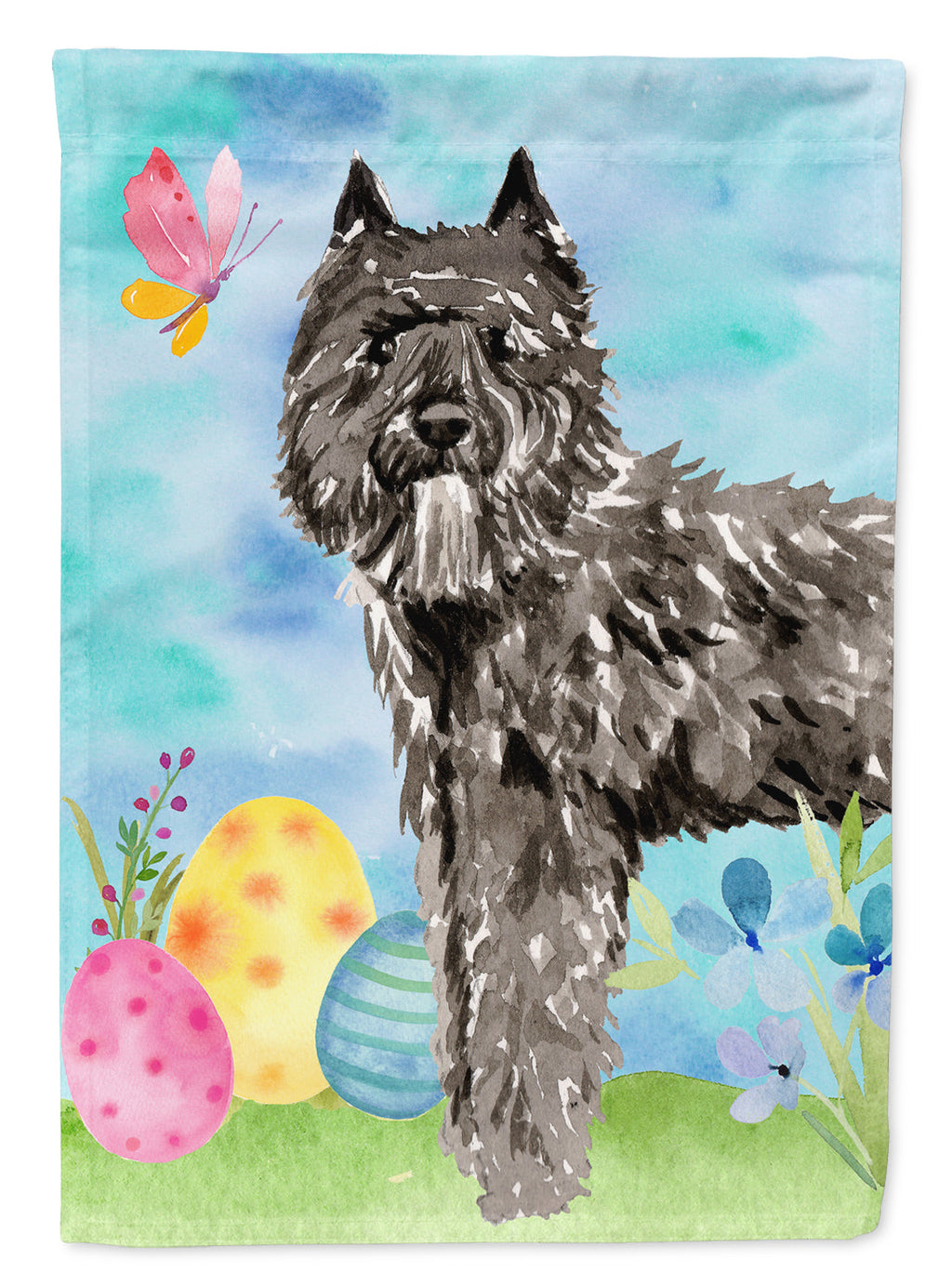Easter Eggs Bouvier des Flandres Garden Flag Mailbox Decorative Yard Banner Outside Patio Artwork for Flower Beds, Garden Size, Multicolor