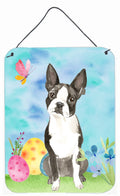 Easter Eggs Boston Terrier Wall or Door Hanging Prints Aluminum Metal Sign Kitchen Wall Bar Bathroom Plaque Home Decor Front Door Plaque, 12x16, Multicolor