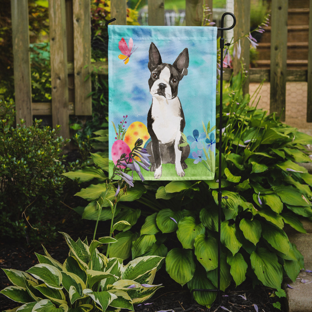 Easter Eggs Boston Terrier Garden Flag Mailbox Decorative Yard Banner Outside Patio Artwork for Flower Beds, Garden Size, Multicolor