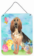 Easter Eggs Bloodhound Wall or Door Hanging Prints Aluminum Metal Sign Kitchen Wall Bar Bathroom Plaque Home Decor Front Door Plaque, 12x16, Multicolor