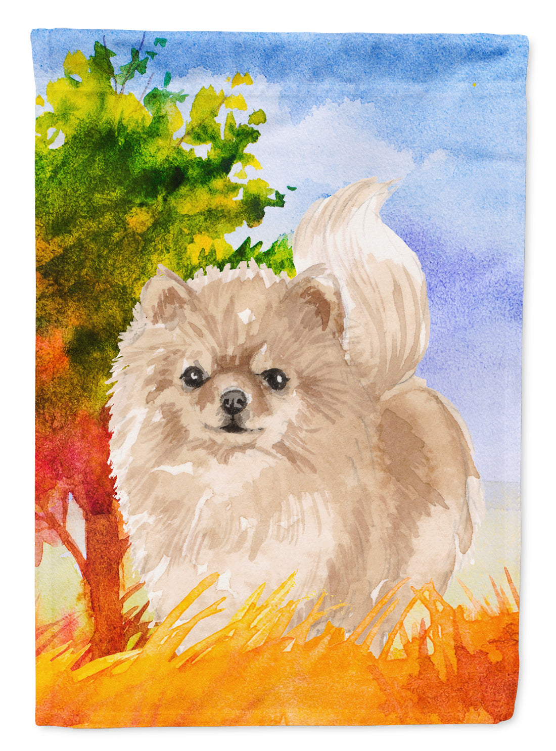 Fall Pomeranian Garden Flag Mailbox Decorative Yard Banner Outside Patio Artwork for Flower Beds, Garden Size, Multicolor