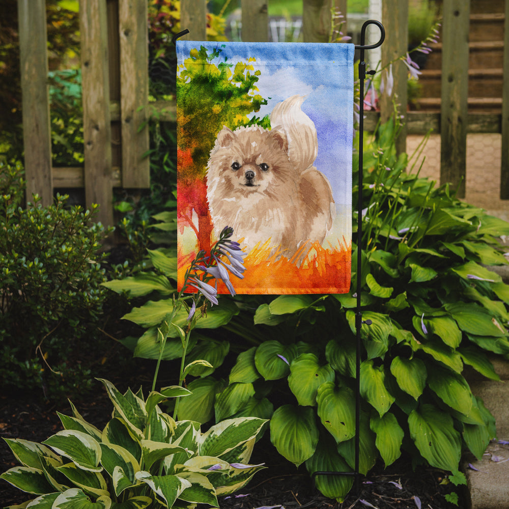 Fall Pomeranian Garden Flag Mailbox Decorative Yard Banner Outside Patio Artwork for Flower Beds, Garden Size, Multicolor