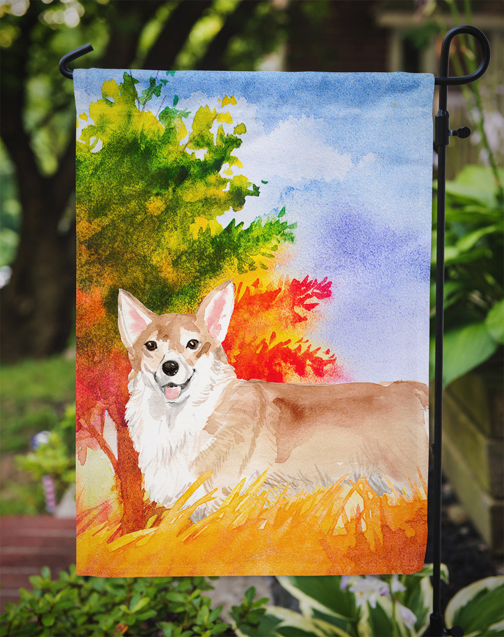 Fall Corgi Garden Flag Mailbox Decorative Yard Banner Outside Patio Artwork for Flower Beds, Garden Size, Multicolor