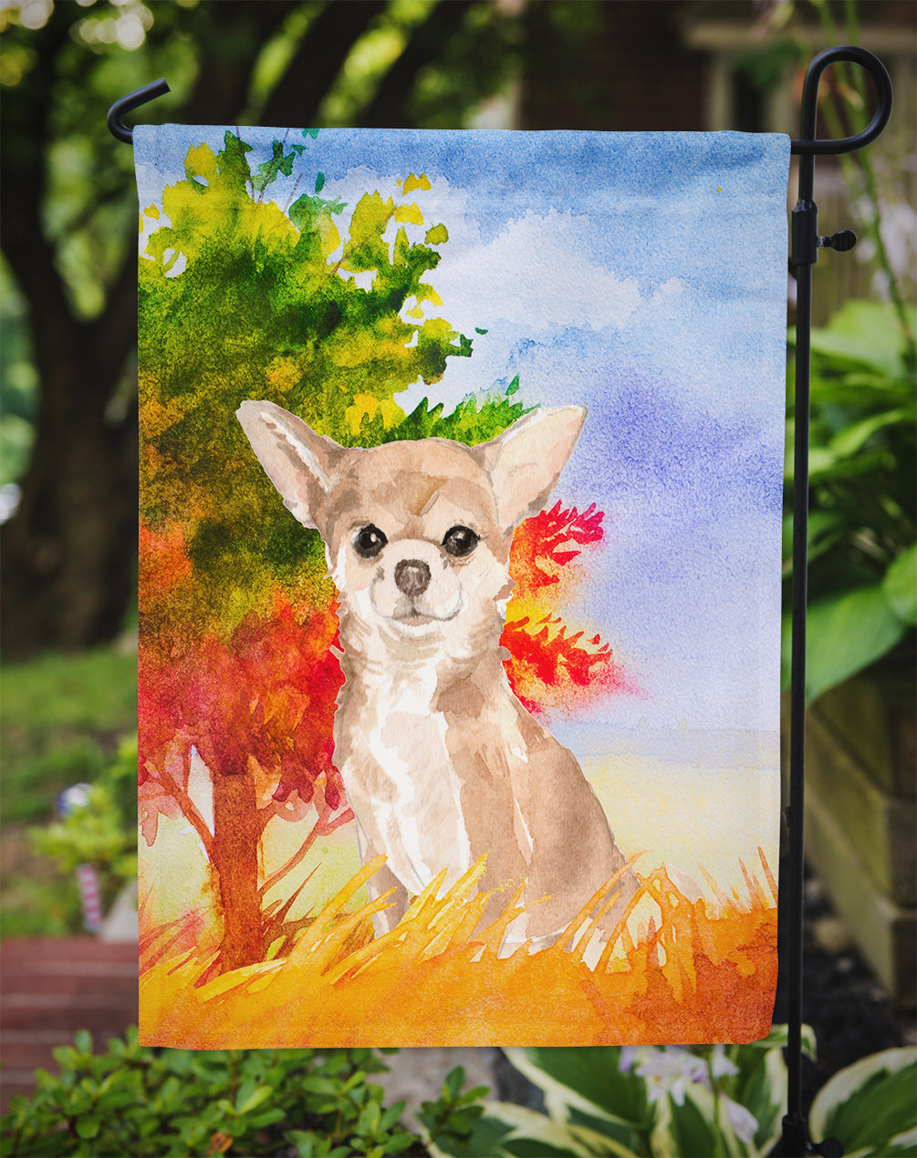 Fall Chihuahua Garden Flag Mailbox Decorative Yard Banner Outside Patio Artwork for Flower Beds, Garden Size, Multicolor