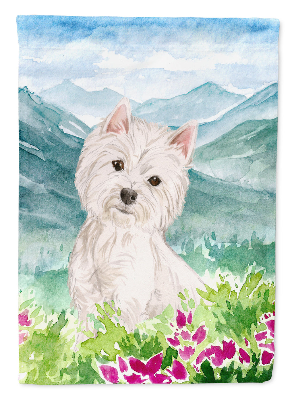 Mountian Flowers Westie Garden Flag Mailbox Decorative Yard Banner Outside Patio Artwork for Flower Beds, Garden Size, Multicolor