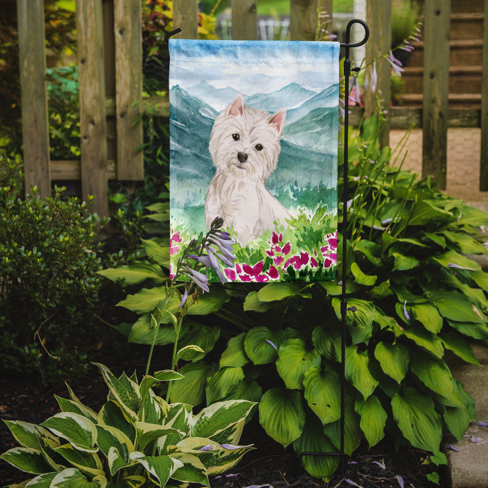 Mountian Flowers Westie Garden Flag Mailbox Decorative Yard Banner Outside Patio Artwork for Flower Beds, Garden Size, Multicolor