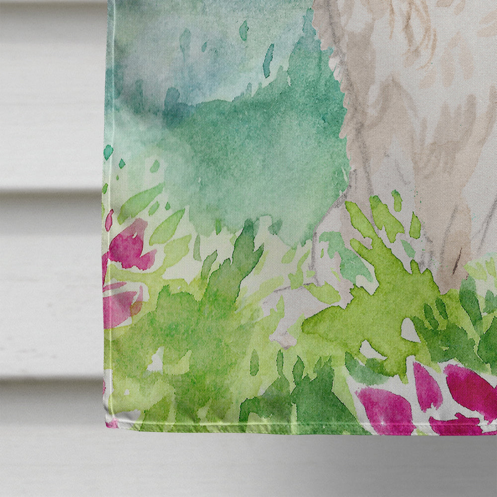 Mountian Flowers Tricolor Cavalier Spaniel House Flag 28x40 Porch Sleeve Pole Decorative Outside Yard Banner Artwork Wall Hanging, Polyester
