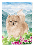 Mountian Flowers Pomeranian Garden Flag Mailbox Decorative Yard Banner Outside Patio Artwork for Flower Beds, Garden Size, Multicolor