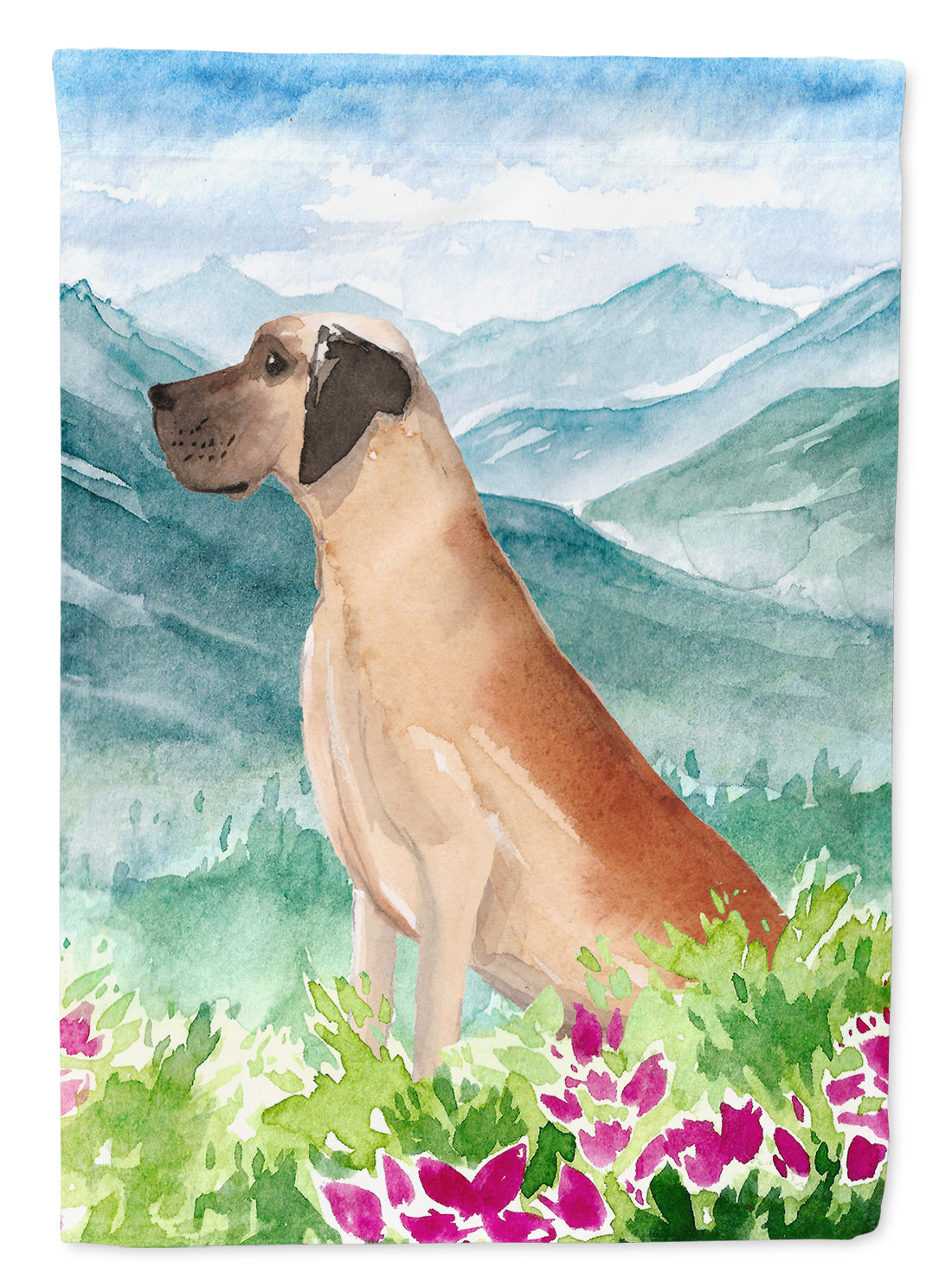 Mountian Flowers Great Dane Garden Flag Mailbox Decorative Yard Banner Outside Patio Artwork for Flower Beds, Garden Size, Multicolor