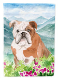 Mountian Flowers English Bulldog Garden Flag Mailbox Decorative Yard Banner Outside Patio Artwork for Flower Beds, Garden Size, Multicolor