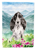 Mountian Flowers Black Parti Cocker Spaniel Garden Flag Mailbox Decorative Yard Banner Outside Patio Artwork for Flower Beds, Garden Size, Multicolor