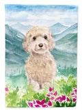 Mountian Flowers Goldendoodle Garden Flag Mailbox Decorative Yard Banner Outside Patio Artwork for Flower Beds, Garden Size, Multicolor