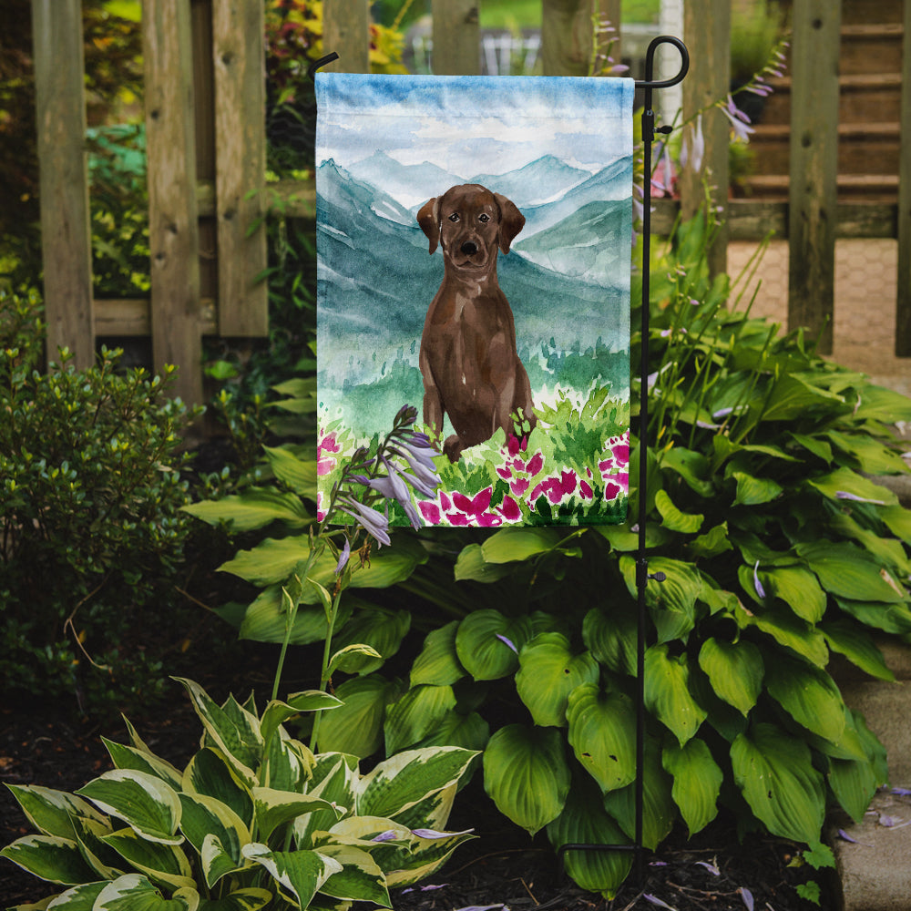 Mountian Flowers Chocolate Lab Garden Flag Mailbox Decorative Yard Banner Outside Patio Artwork for Flower Beds, Garden Size, Multicolor