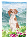 Mountian Flowers Brittany Spaniel Garden Flag Mailbox Decorative Yard Banner Outside Patio Artwork for Flower Beds, Garden Size, Multicolor