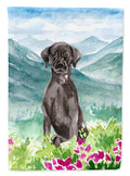 Mountian Flowers Black Lab Garden Flag Mailbox Decorative Yard Banner Outside Patio Artwork for Flower Beds, Garden Size, Multicolor