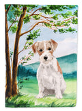 Under the Tree Jack Russell Terrier Garden Flag Mailbox Decorative Yard Banner Outside Patio Artwork for Flower Beds, Garden Size, Multicolor
