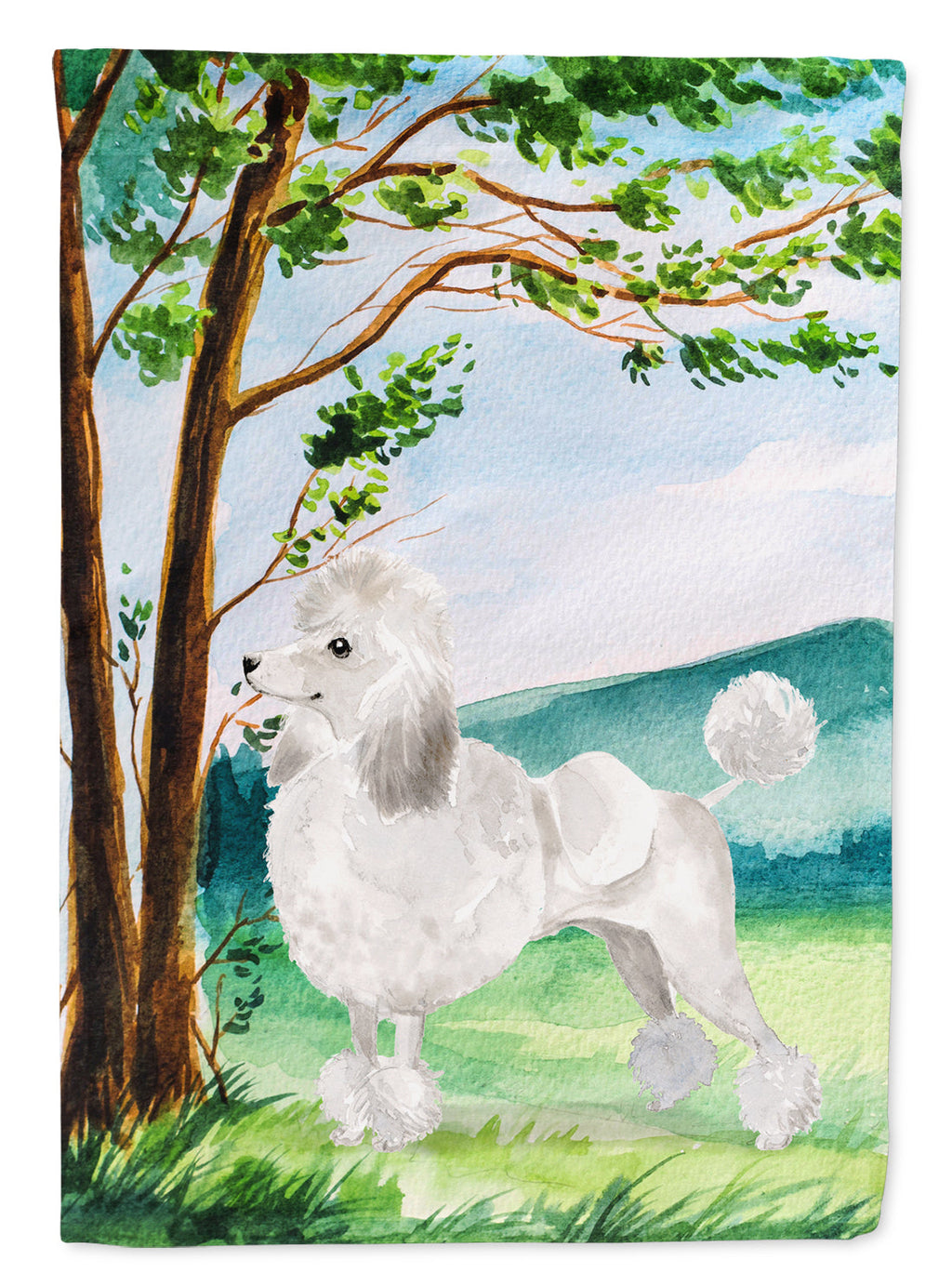 Under the Tree White Poodle Garden Flag Mailbox Decorative Yard Banner Outside Patio Artwork for Flower Beds, Garden Size, Multicolor