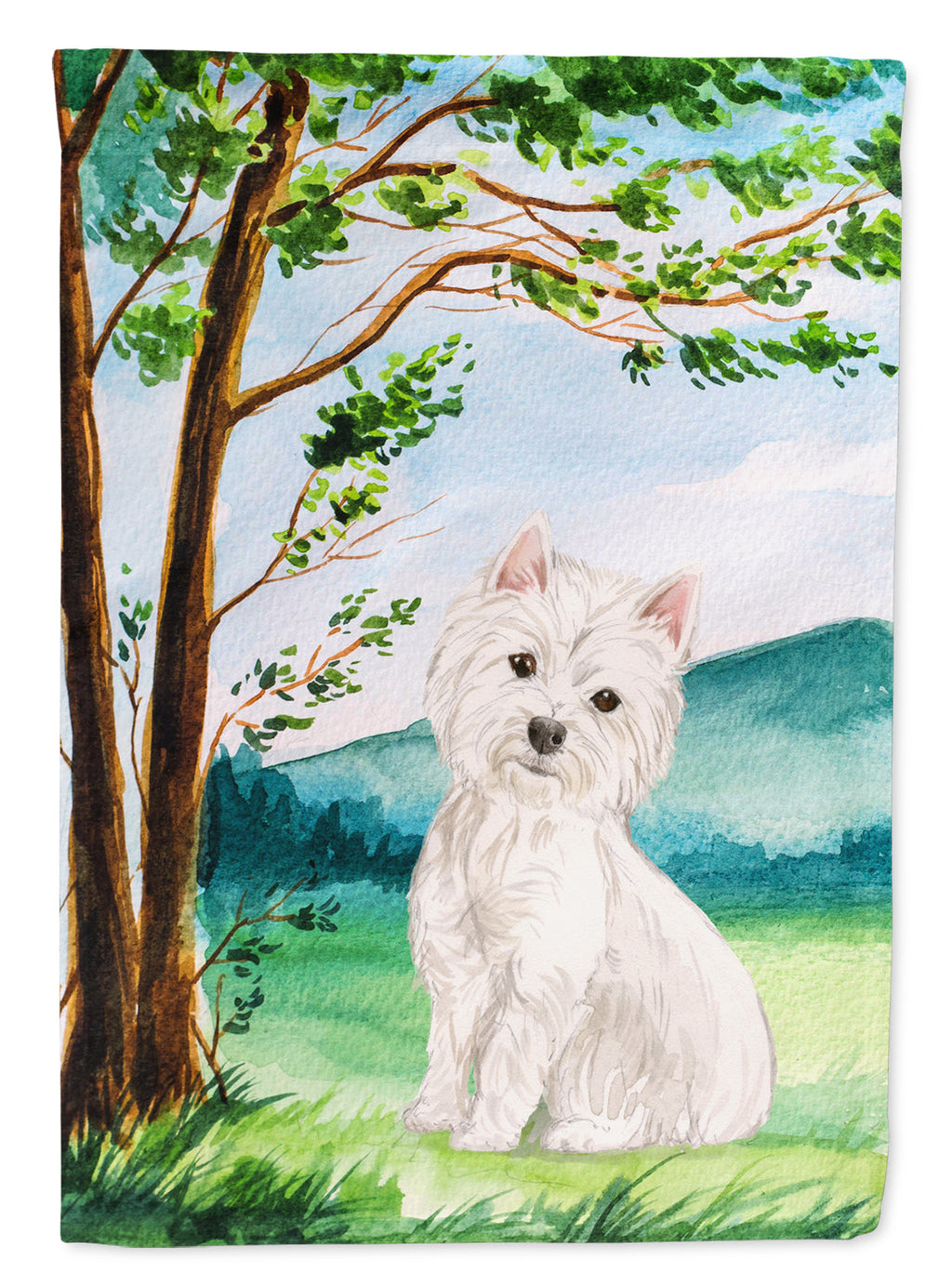 Under the Tree Westie Garden Flag Mailbox Decorative Yard Banner Outside Patio Artwork for Flower Beds, Garden Size, Multicolor