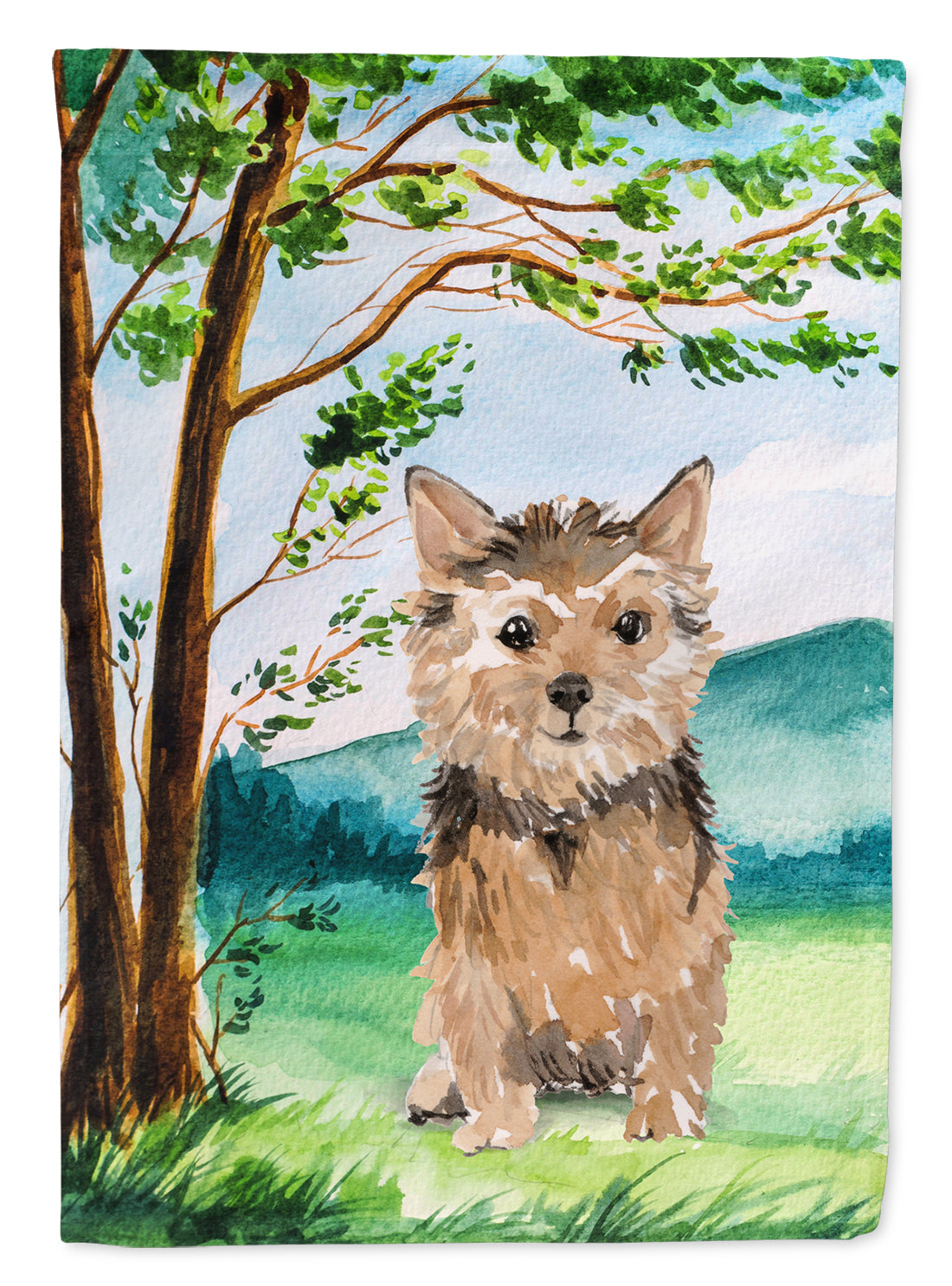Under the Tree Norwich Terrier Garden Flag Mailbox Decorative Yard Banner Outside Patio Artwork for Flower Beds, Garden Size, Multicolor