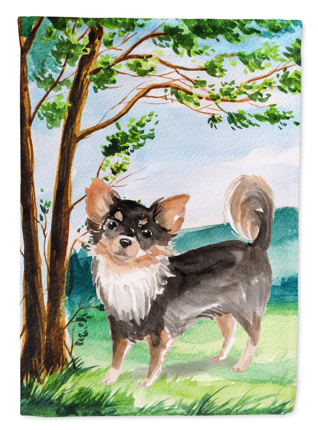 Under the Tree Chihuahua Garden Flag Mailbox Decorative Yard Banner Outside Patio Artwork for Flower Beds, Garden Size, Multicolor