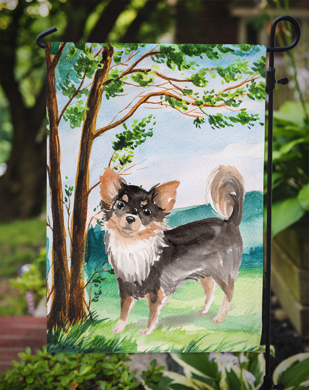 Under the Tree Chihuahua Garden Flag Mailbox Decorative Yard Banner Outside Patio Artwork for Flower Beds, Garden Size, Multicolor